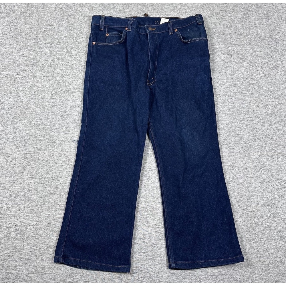 Vintage Levi's 517 Jeans Mens 36x25 Blue Denim Bootcut Orange Tab USA Made FLAWS